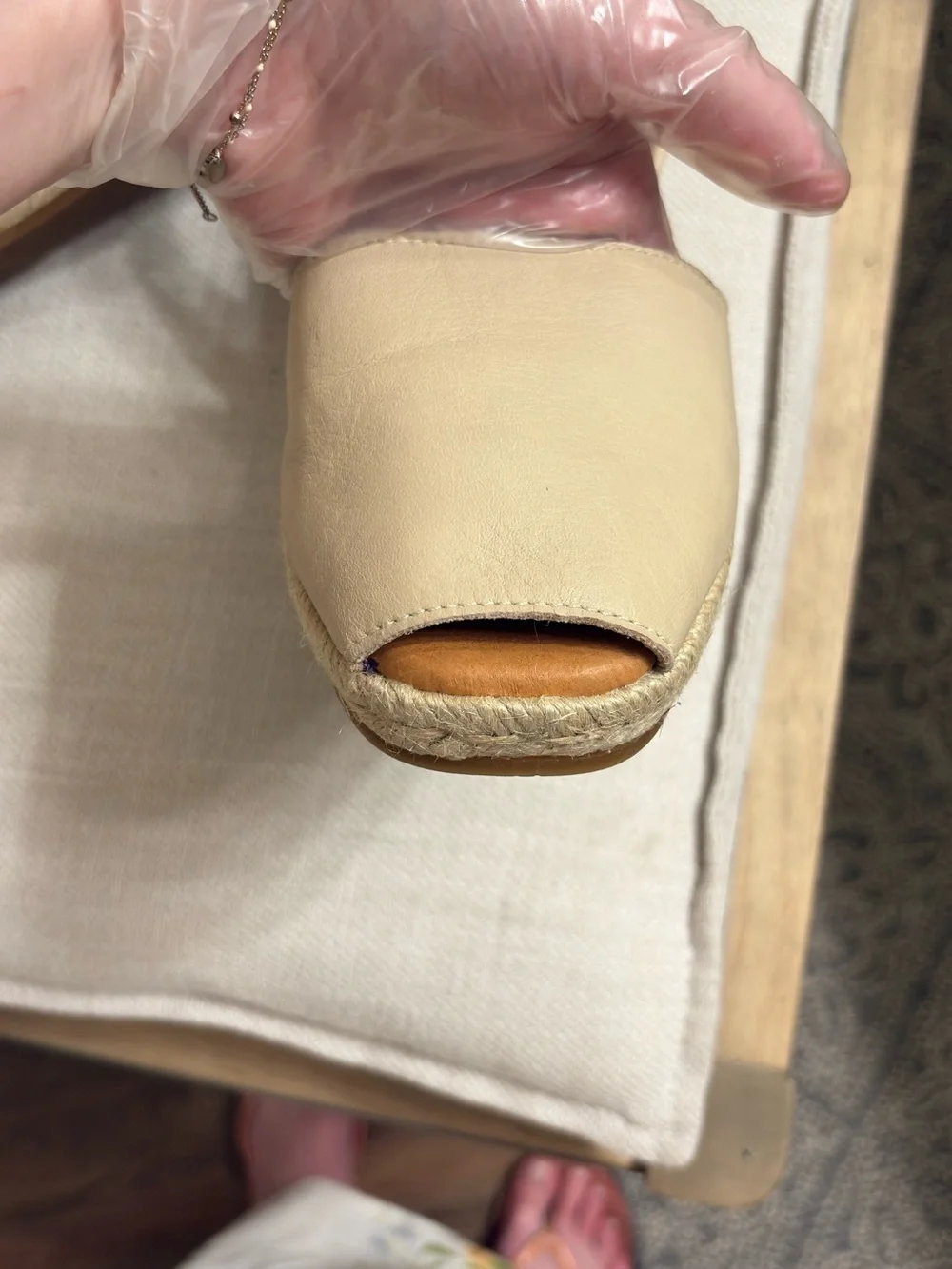 Women's Size 8.5 Spanish Leather Slingback Wedges